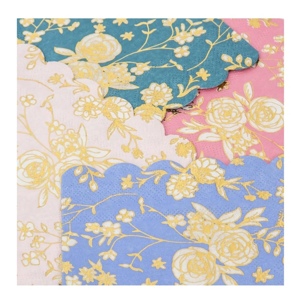 Meri Meri English Garden Lace Assorted Small Napkins, 16 ct (4 Colors)